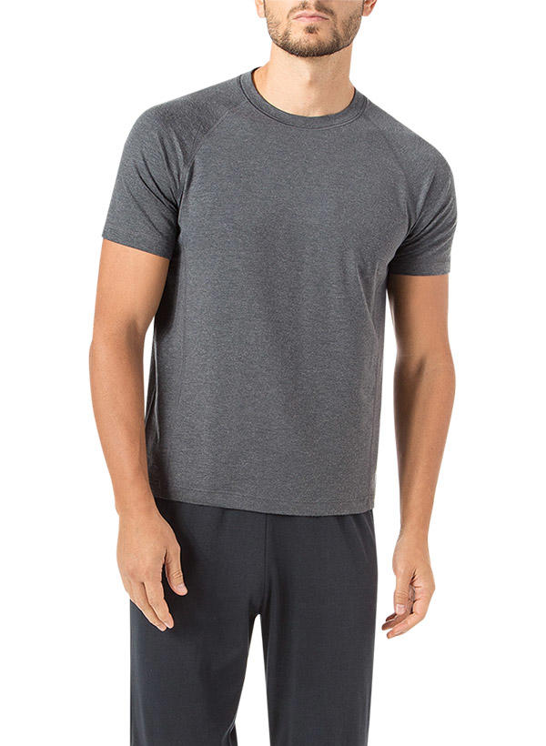 CALIDA, T-Shirt, Merino-Tencel, dunkelgrau meliert