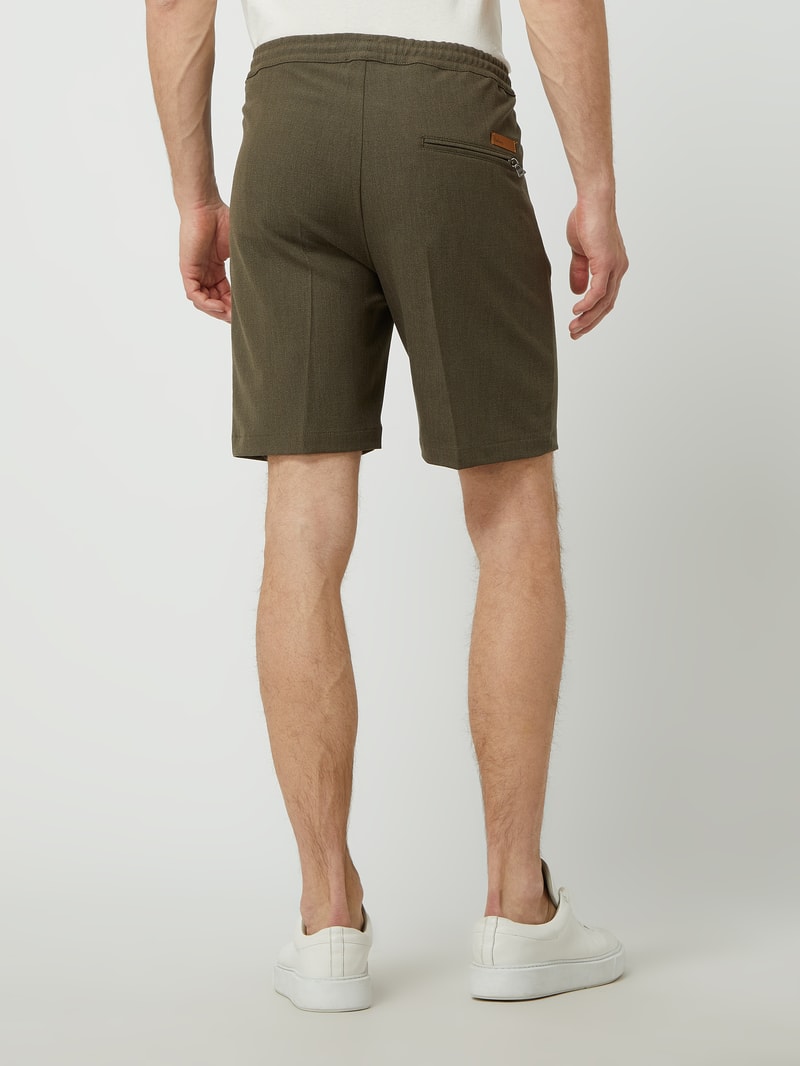 Sweatshorts mit Stretch-Anteil Modell 'Julian' in olivgrün