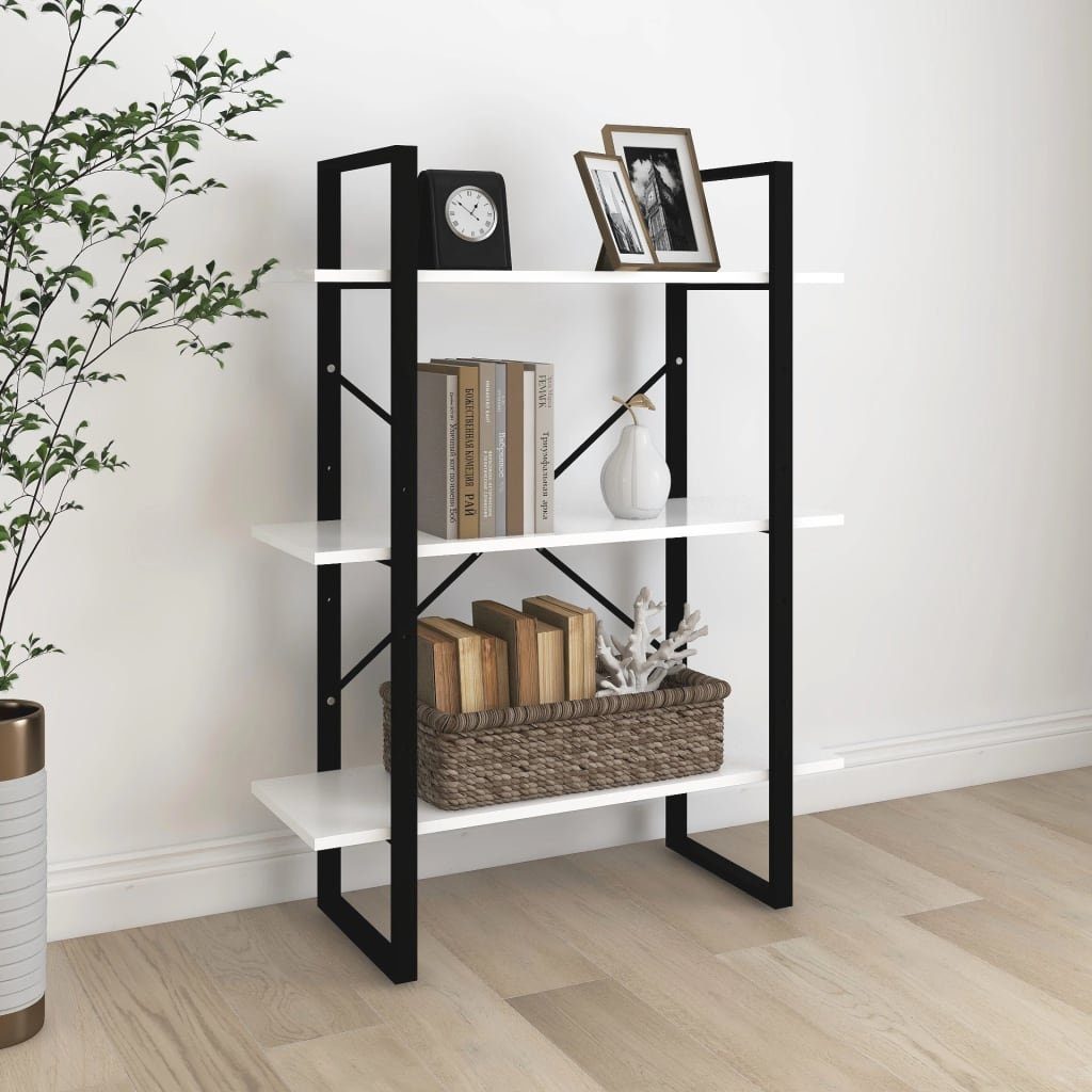 vidaXL Bücherregal Bücherregal Weiß 80x30x105 cm Holzwerkstoff, 1-tlg.