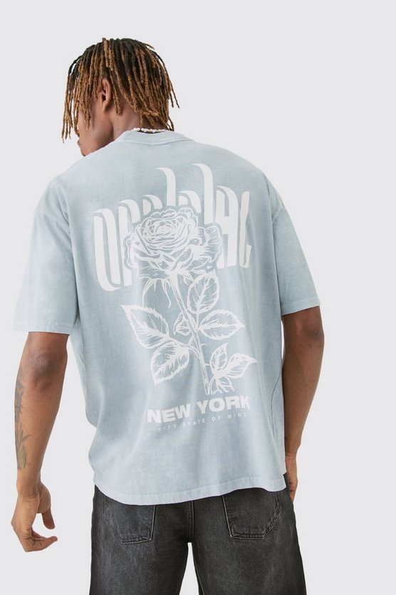 Tall T-Shirt mit Rosen-Print