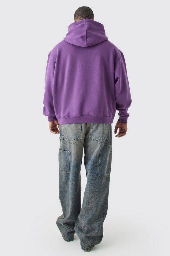 Plus kastiger Oversize Hoodie mit Reißverschluss