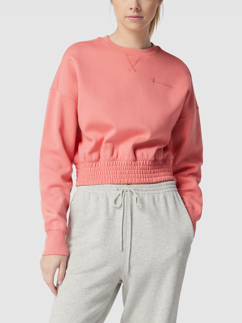 Cropped Sweatshirt mit Label-Details in fuchsia