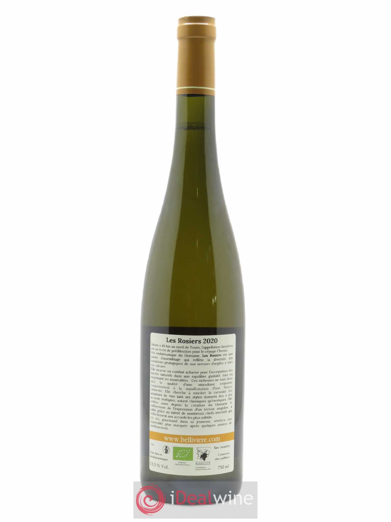 Jasnières Les Rosiers Domaine de Bellivière  2020 - Lot de 1 Bouteille
