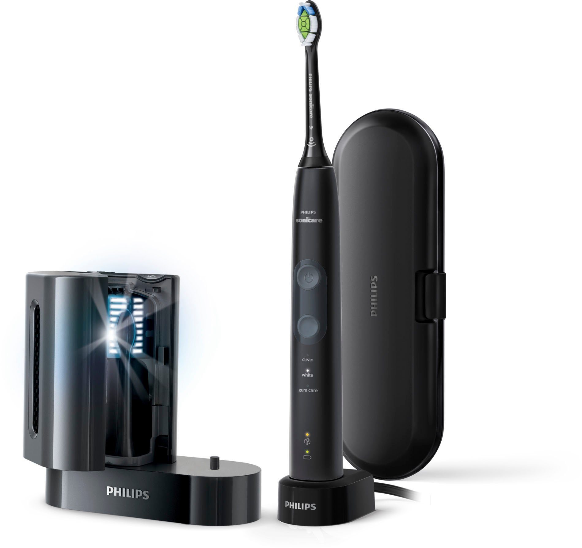Philips Sonicare Elektrische Zahnbürste HX6850/57, Aufsteckbürsten: 1 St., Schallzahnbürste