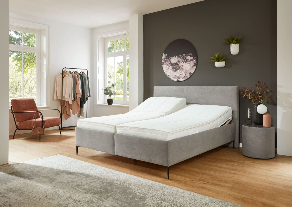 Oschmann Polsterbett Dreamplace mit Bettkasten Grau 180 x 200 cm