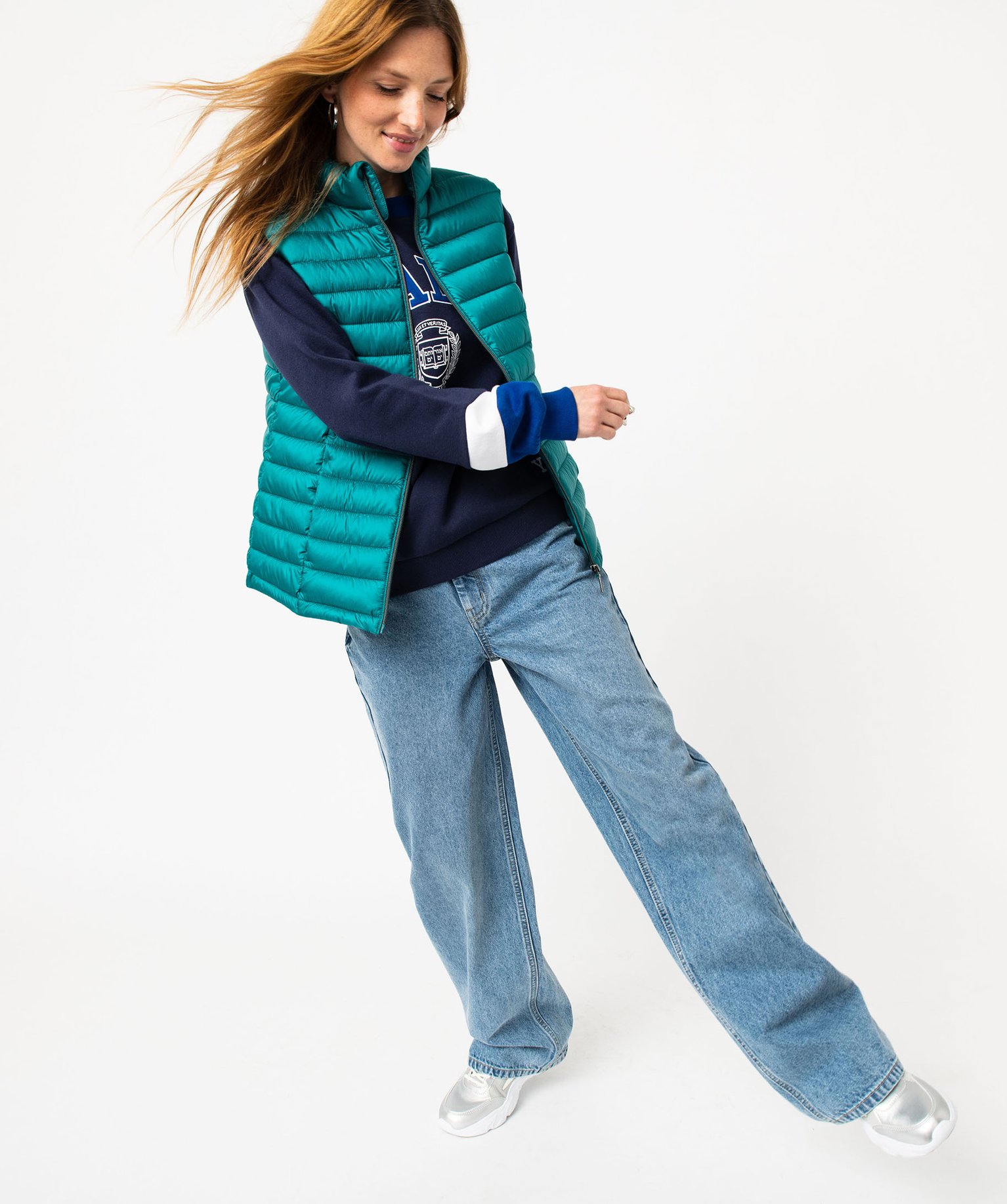 Sweat molletonné avec large inscription femme - Yale bleu | GEMO