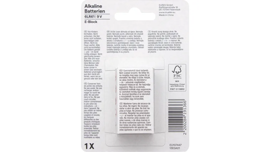 ON&ON Batterien Alkaline 6LR61 9V