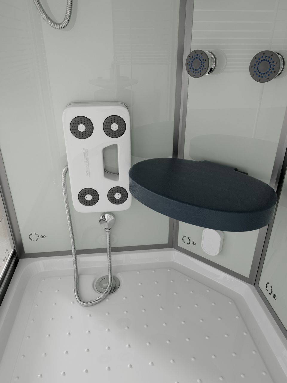 Home Deluxe Dampfdusche WHITE PEARL - 120 x 80 cm Rechts