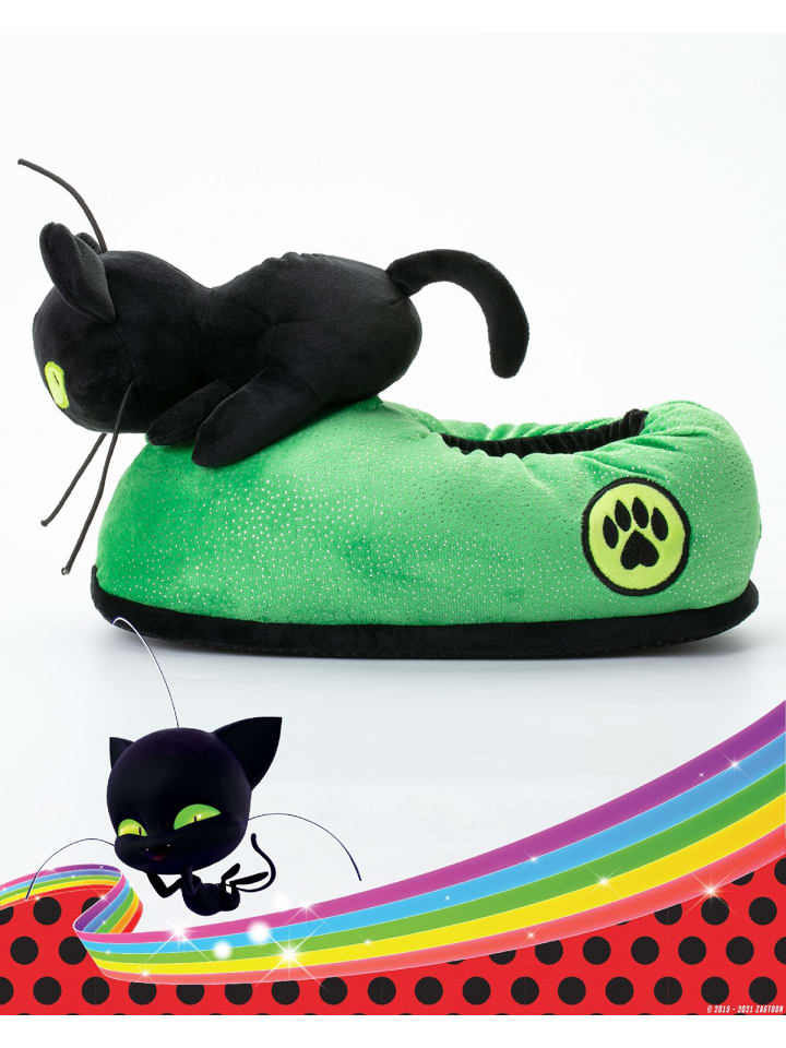 Corimori Hausschuhe Miraculous Ladybug Erwachsene Onesizes 35-44 in Grün günstig kaufen 34-44