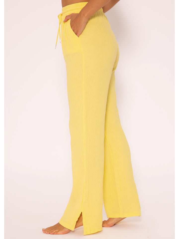 SASSYCLASSY Musselin Hose in gelb günstig kaufen