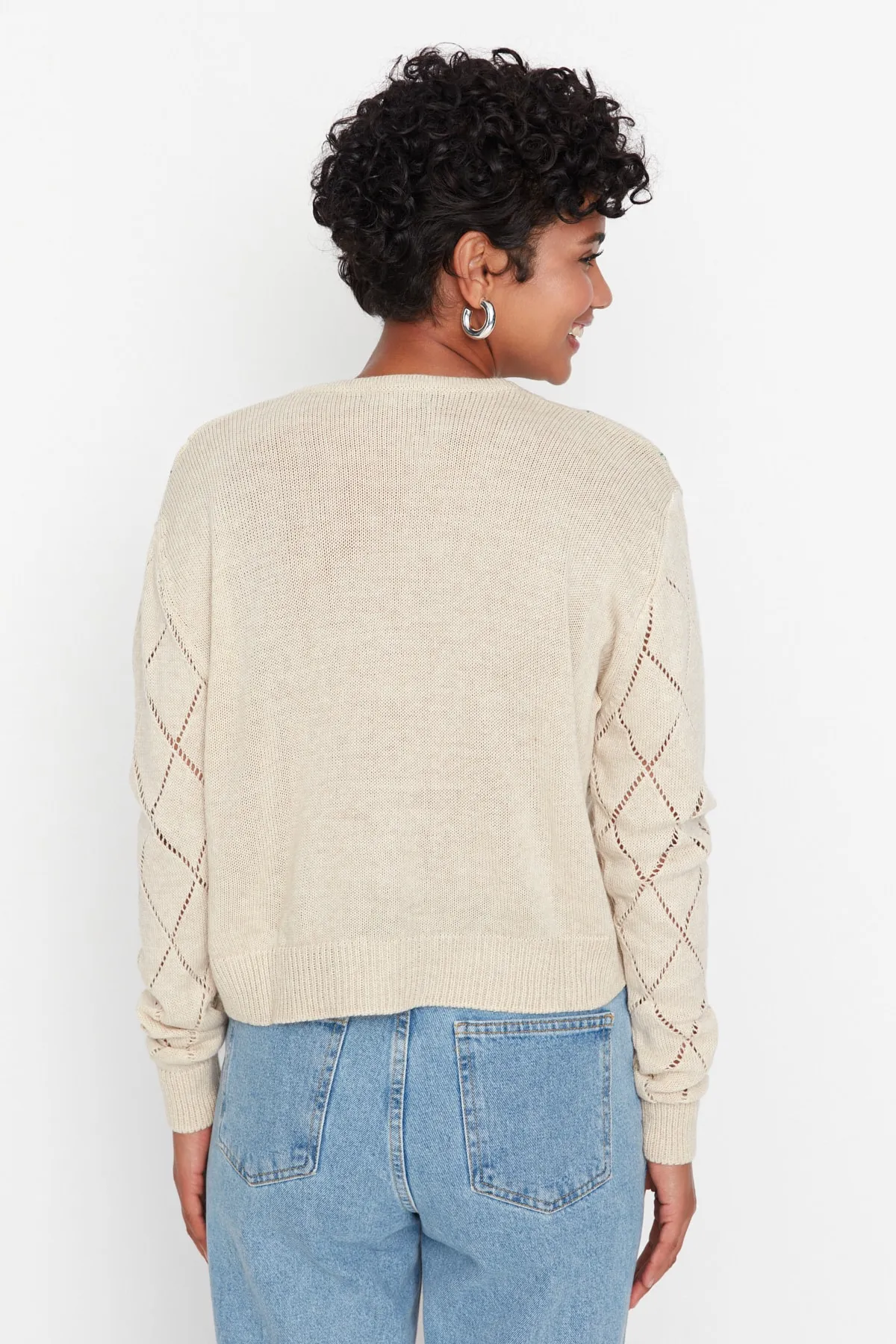 Trendyol Collection  Strickjacke mit Steinstickerei TWOAW22HI0188