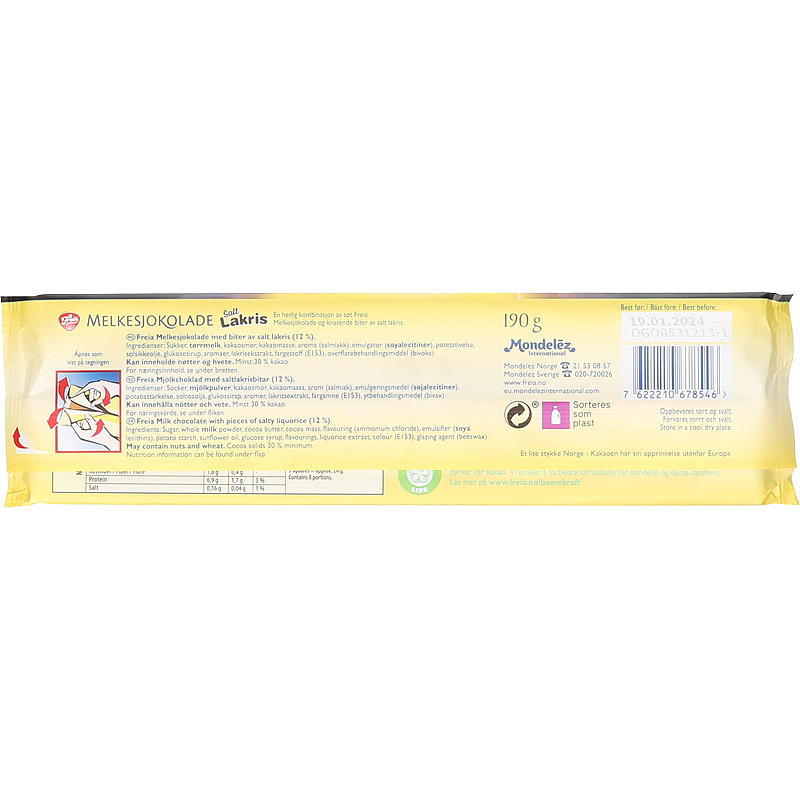 Freia Melkesjokolade 190 g m/lakris
