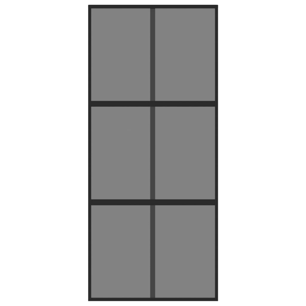 vidaXL Zimmertür Schiebetür Zimmertür Innentür Glas Schwarz 90x205 cm Hartglas und Alum