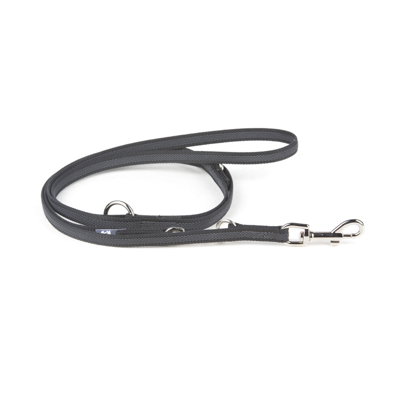 JULIUS-K9 Hundeleinen JULIUS-K9 Führleine verstärkt 14mm schwarz/ grau