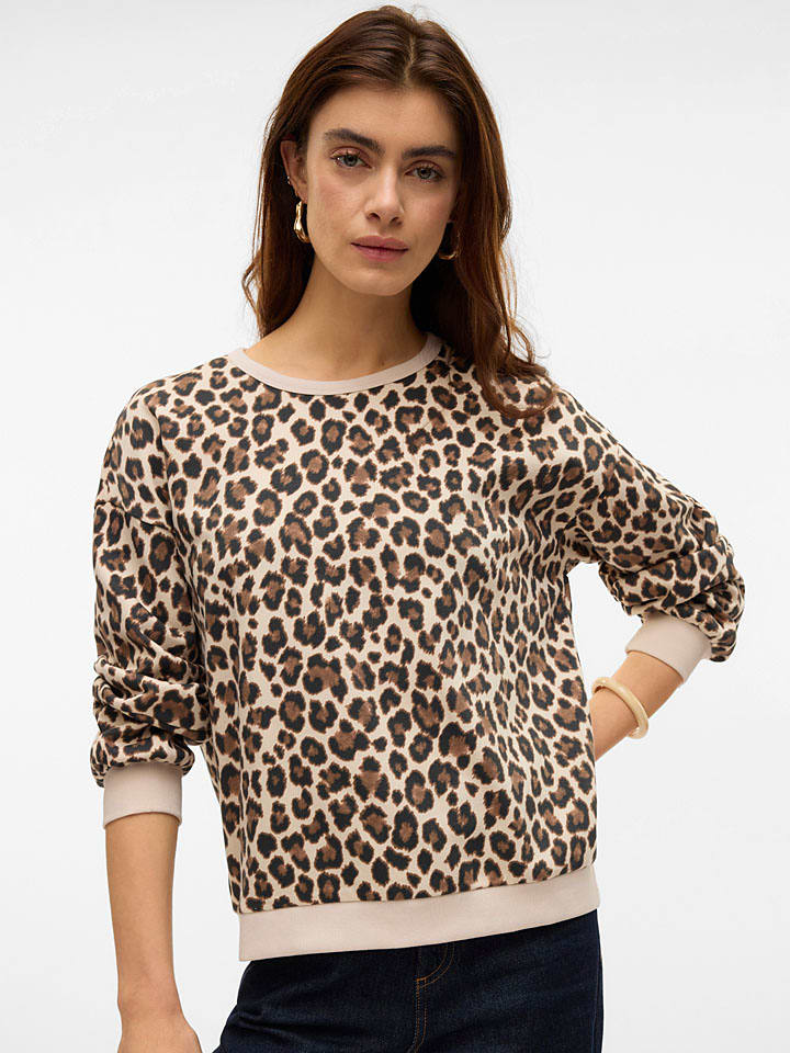 Vero Moda Sweatshirt in Beige/ Schwarz günstig kaufen