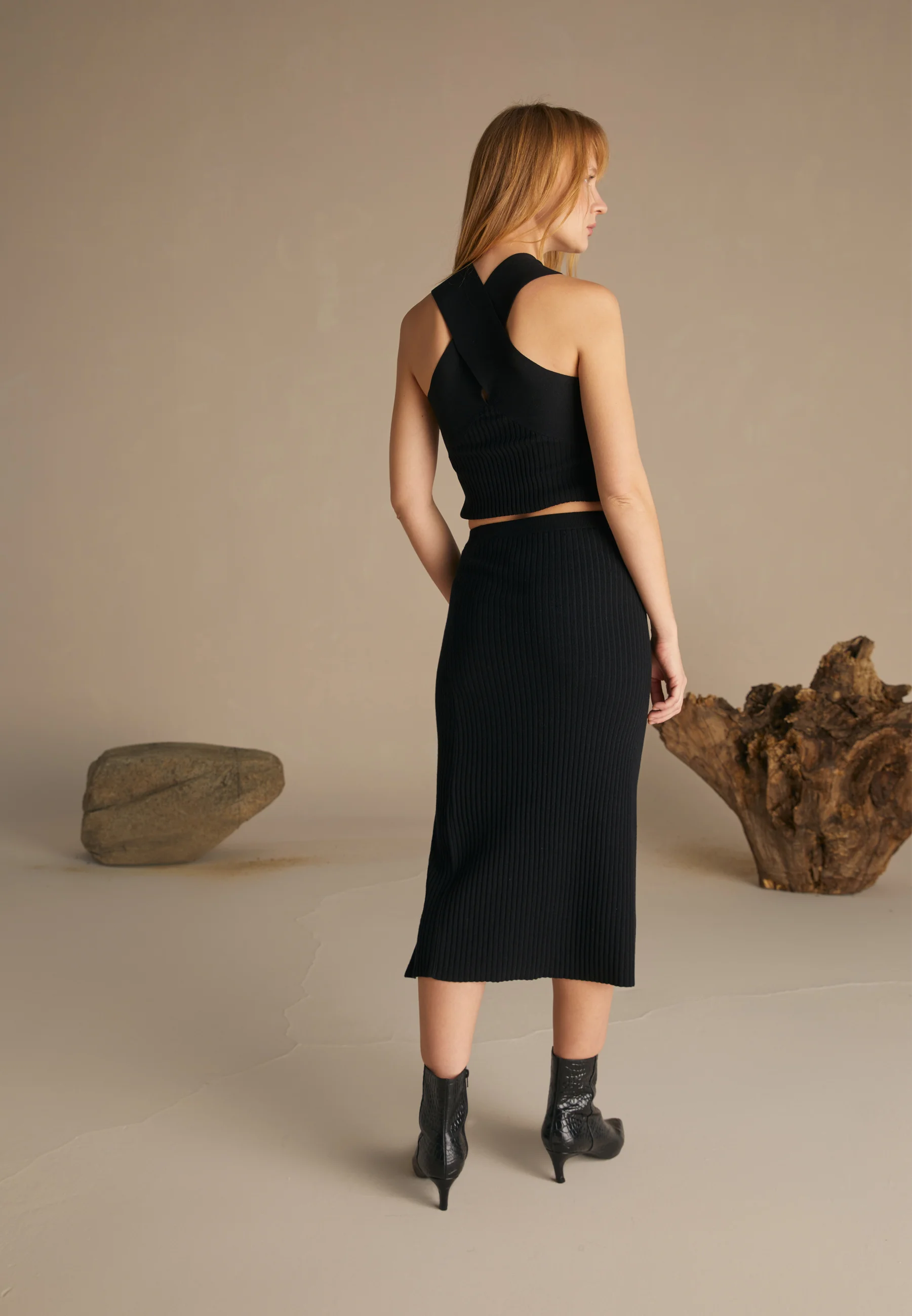 Zign Studio KKNIT FALDA MIDI CON BOTONES - Falda tubo