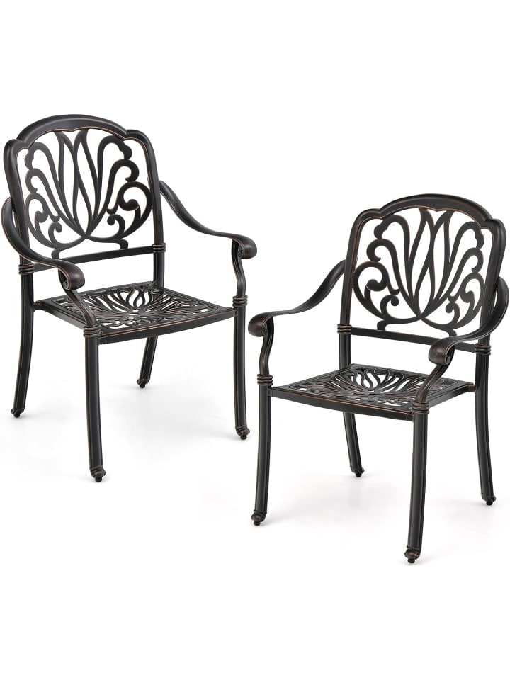 COSTWAY 2er Set Gartenstühle in Bronze günstig kaufen onesize