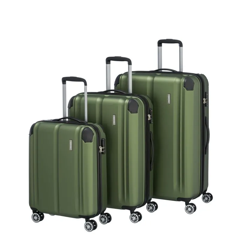 Travelite CITY Kofferset mit 4 Rollen Gr. L\/M\/S - Grün