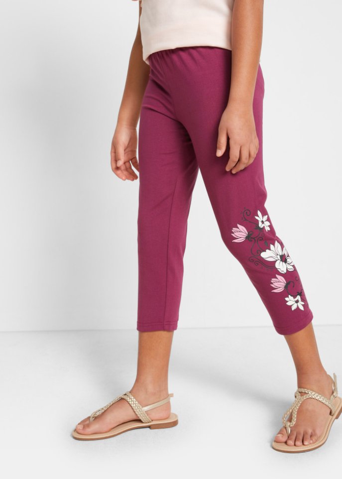 Mädchen 3/4 Leggings mit Bio-Baumwolle (2er Pack)