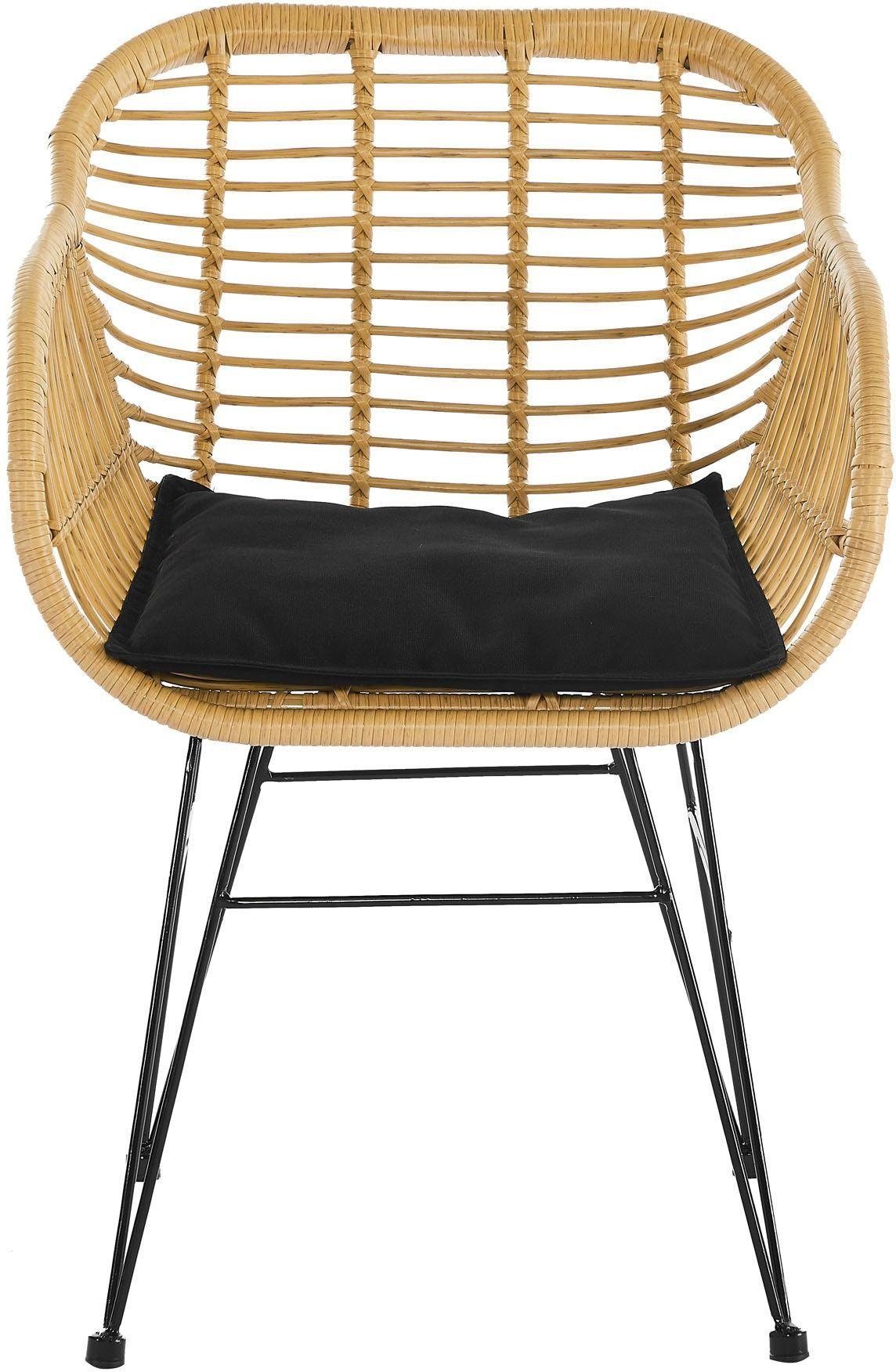 SalesFever Stuhl (Set, 2 St), aus wetterfestem Kunststoffgeflecht in Rattanoptik