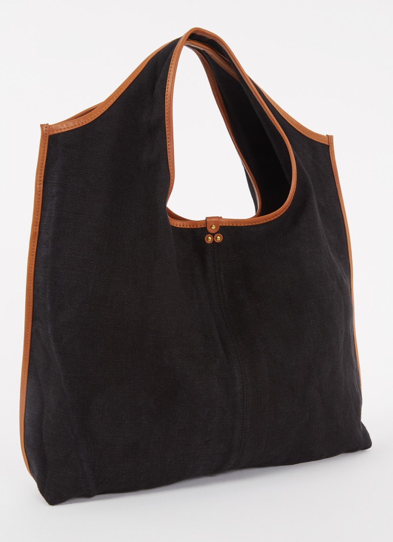 Jérôme Dreyfuss Paco linen shoulder bag with leather details