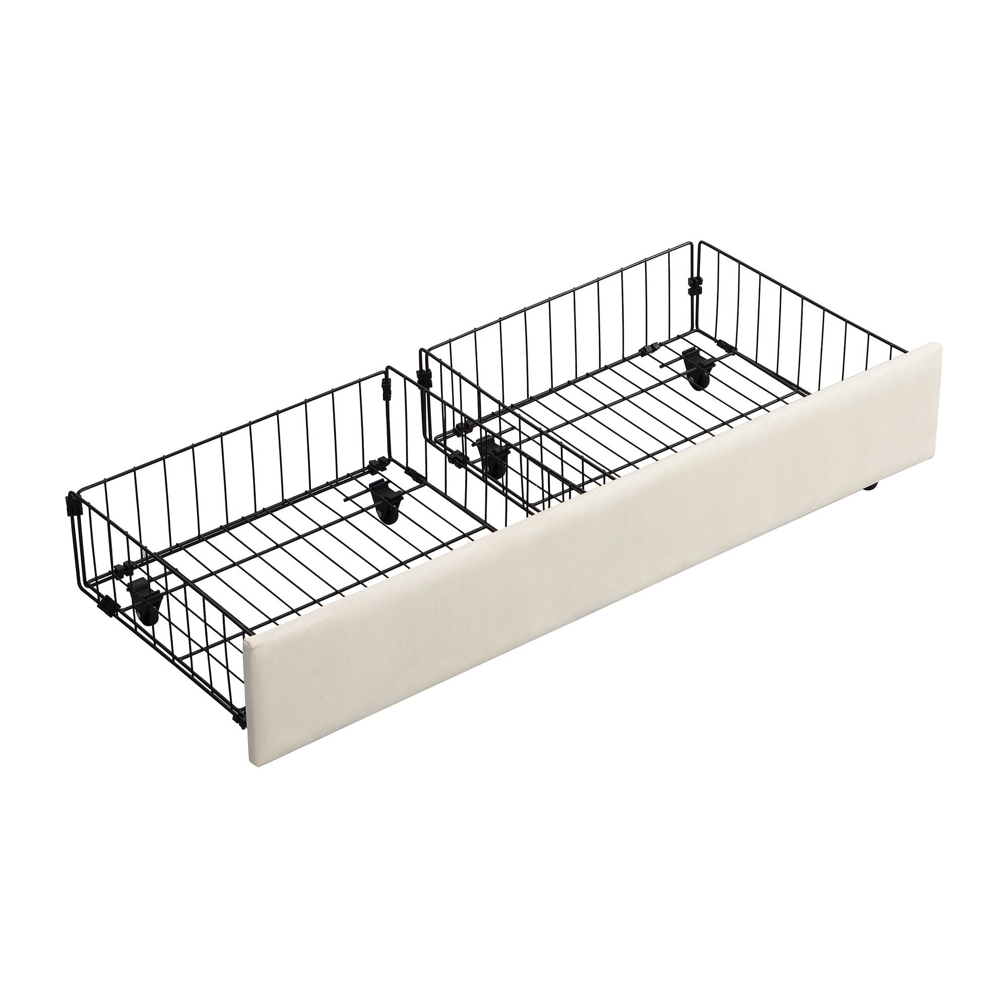 Ulife Polsterbett hydraulisches Doppelbett Funktionsbett Bettrahmen (mit Lattenrost und Kopfteil,mit 2 Schubladen), Holzlattenunterstützung, Samt, 140 x 200cm