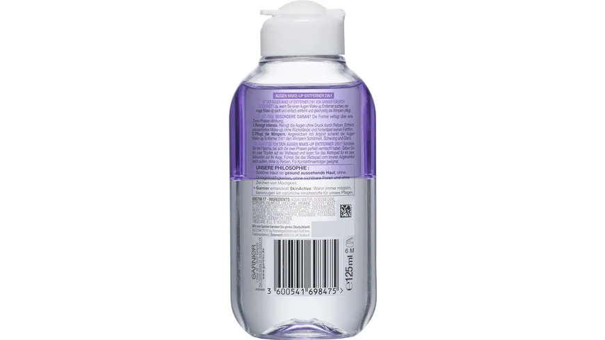 Garnier Skin Naturals 2in1 Augen-Make-Up Entferner Waterproof 125 ml