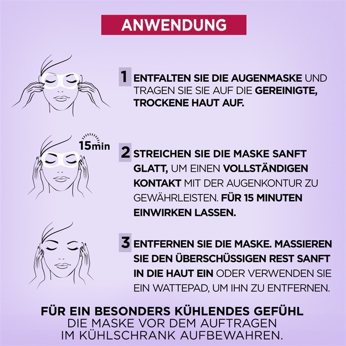 Filler kühlende Augen Serum-Maske