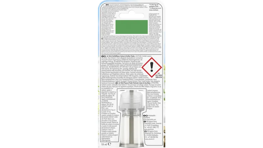 Air Wick Duftölflakon Nachfüller Cotton & Weisser Flieder 19ml 19 ml