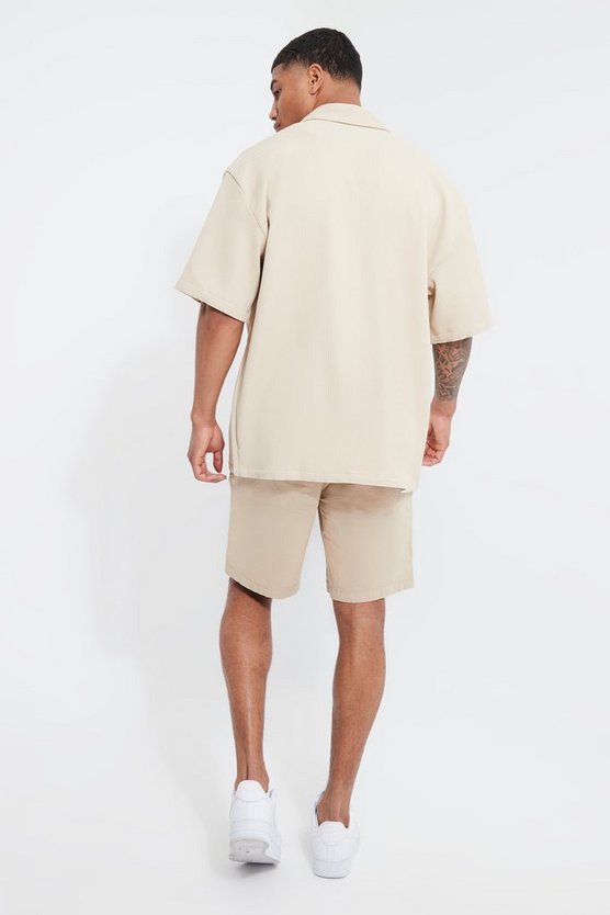 Kurzärmliges kastiges Oversize Hemd