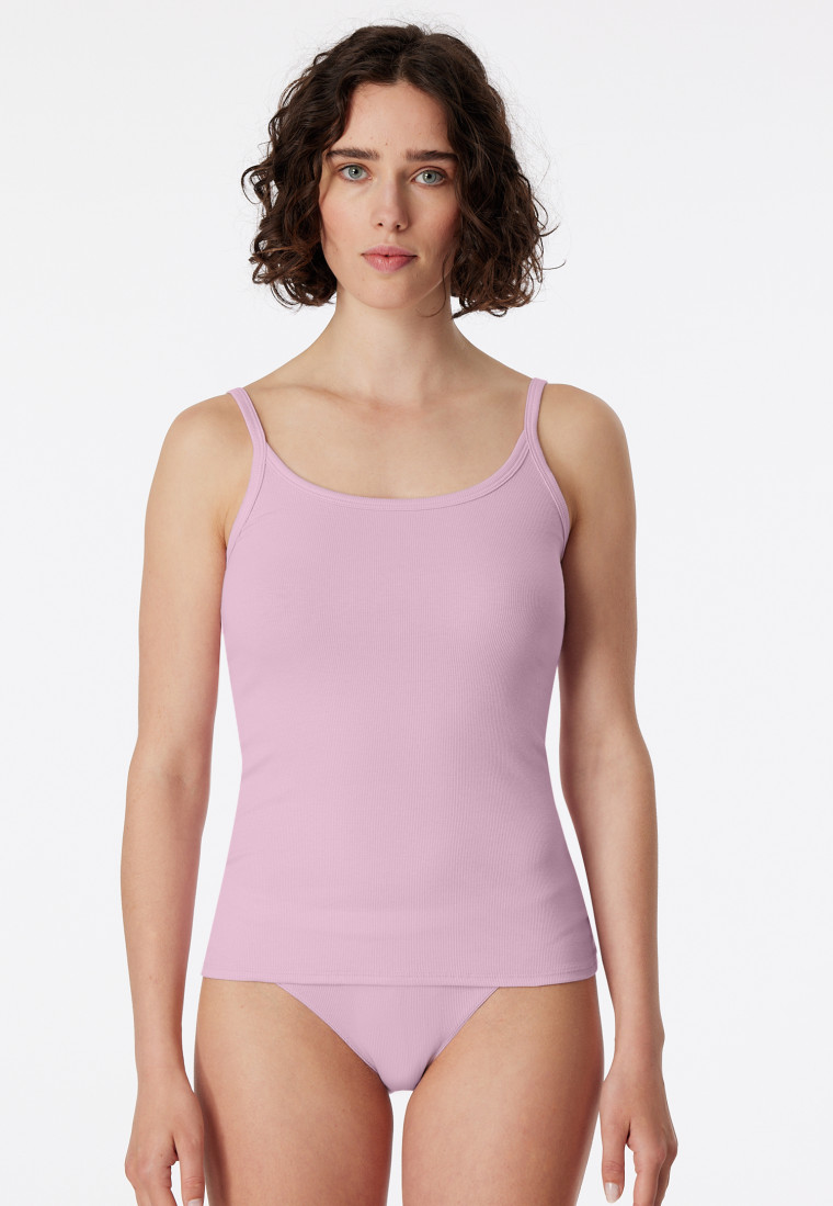 Spaghettitop Doppelripp Organic Cotton powder pink - Pure Rib