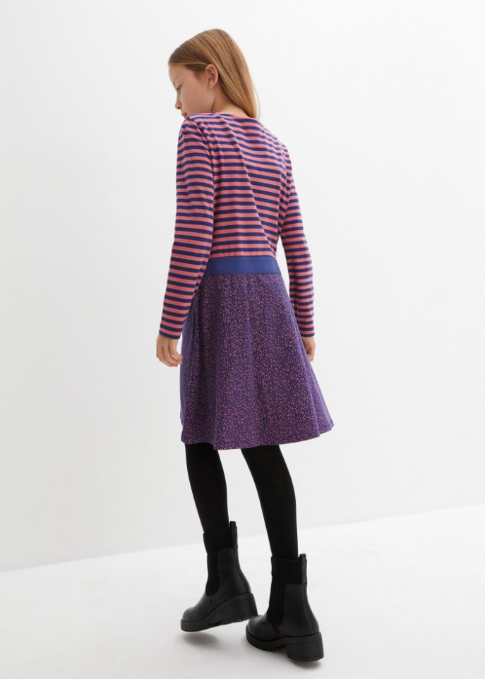 Mädchen Langarm-Jerseykleid