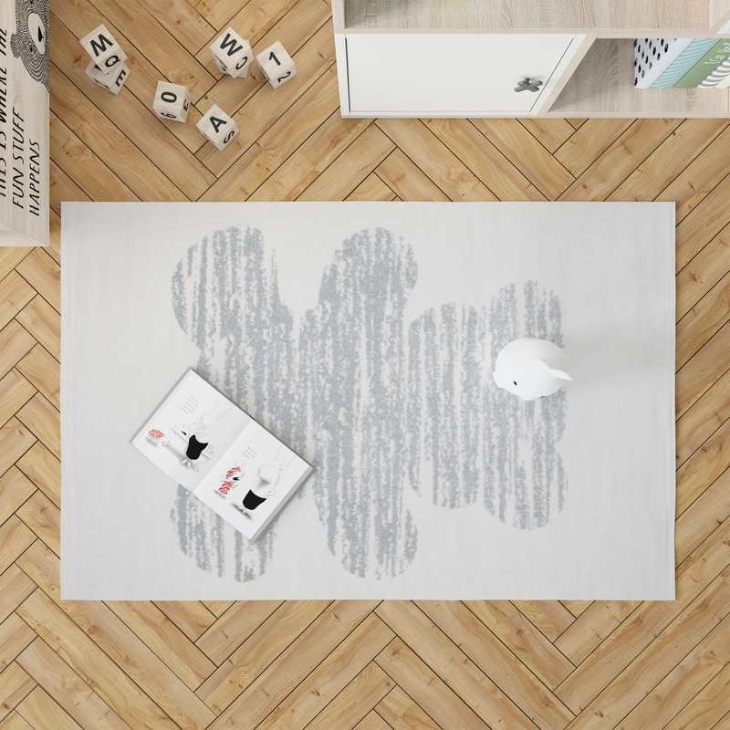 Tapis motif ourson 120x170cm TEDDY VINTAGE ECRU