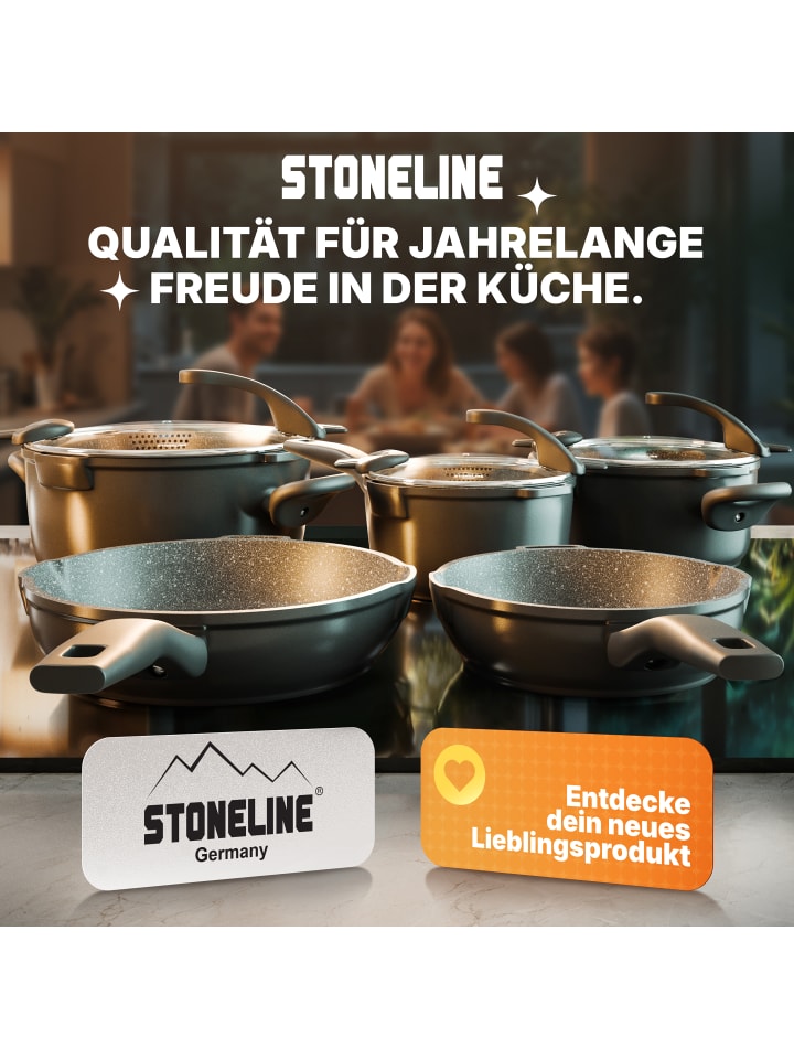 Stoneline Kochgeschirr-Set 8-teilig 18/20/24 | mit Deckeln in Grau günstig kaufen onesize