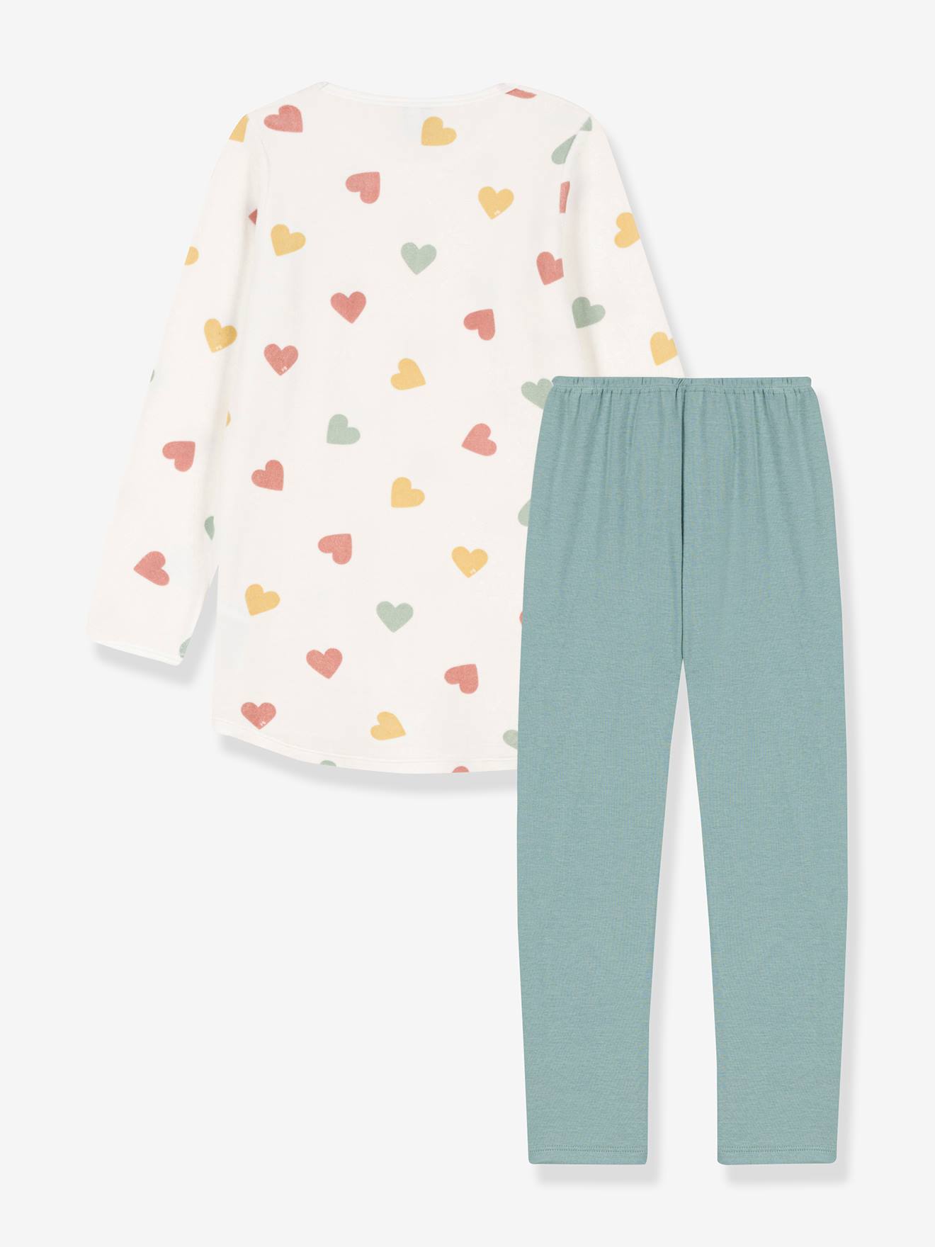 Petit Bateau Mädchen Samt-Nachthemd & Leggings PETIT BATEAU - weiß bedruckt