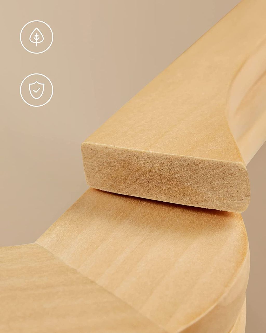 Songmics Kleiderbügel Holz, 20er Set, Bügel aus Massivholz, Hölzerner Aufhänger, 44.5x23x1.2cm, natürliche Farbe