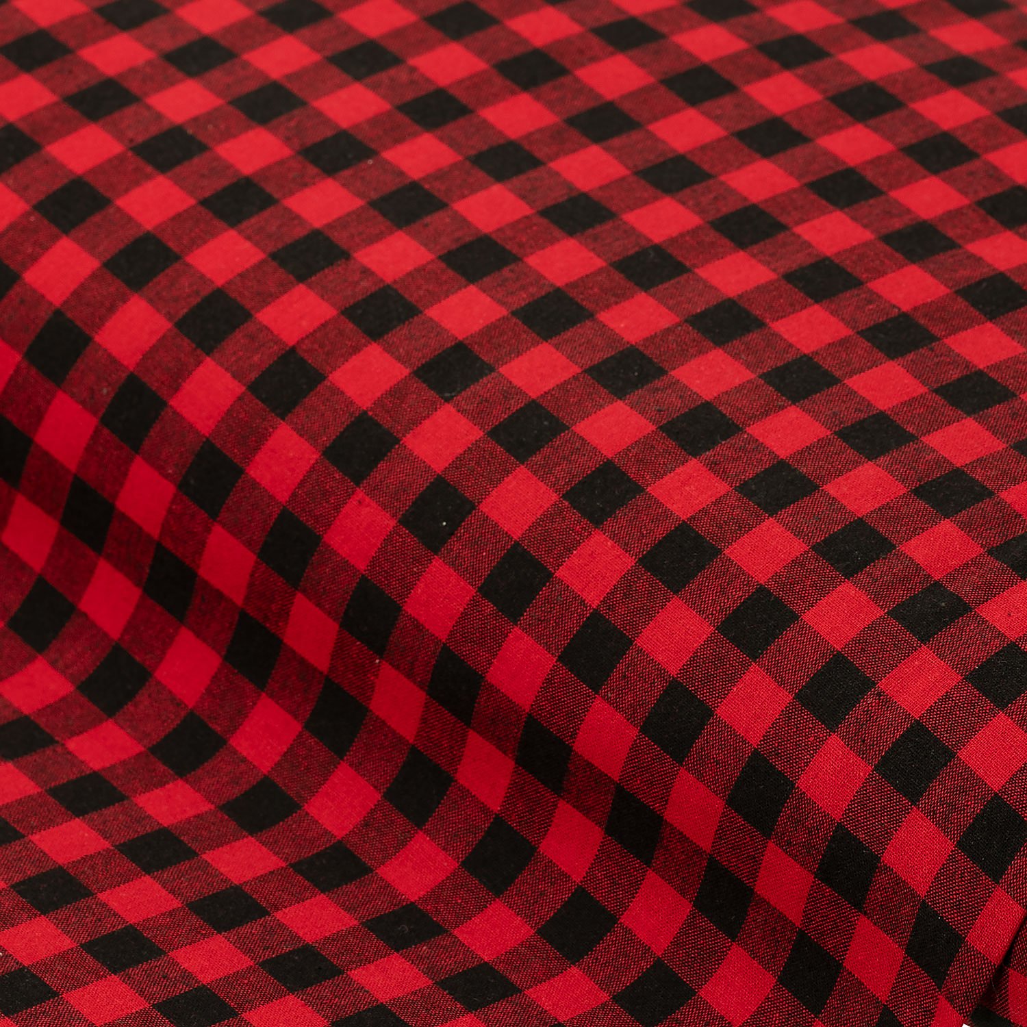 Buntgewebtes Vichykaro 1 x 1 cm, schwarz/rot
