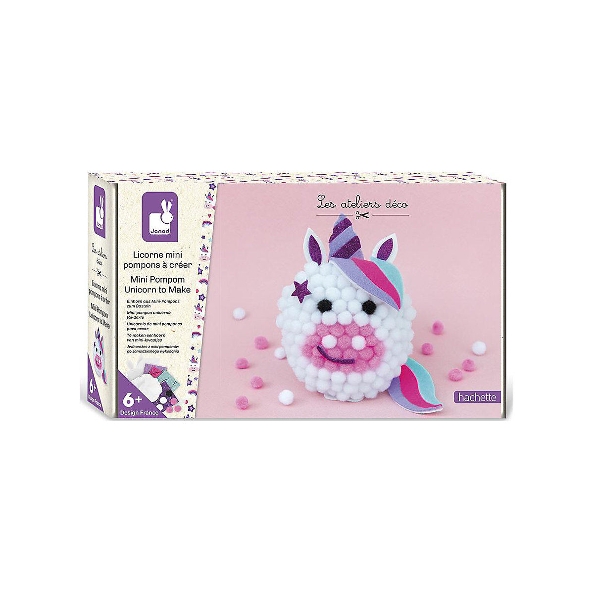 Einhorn aus Mini-Pompons zum Basteln