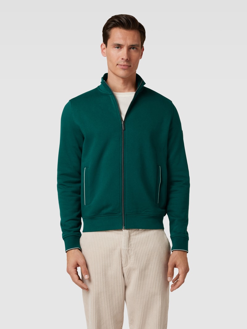 Sweatjacke mit Stehkragen in grün