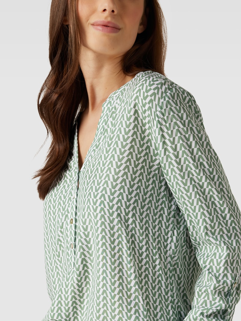 Blusenshirt mit Allover-Muster in grasgrün