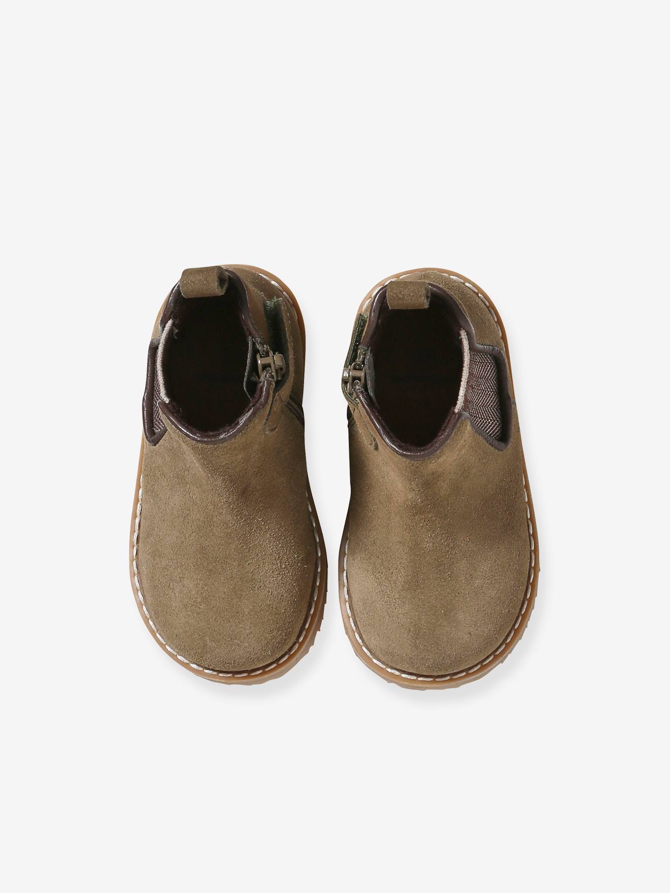 Vertbaudet Baby Boots mit Reißverschluss - khaki