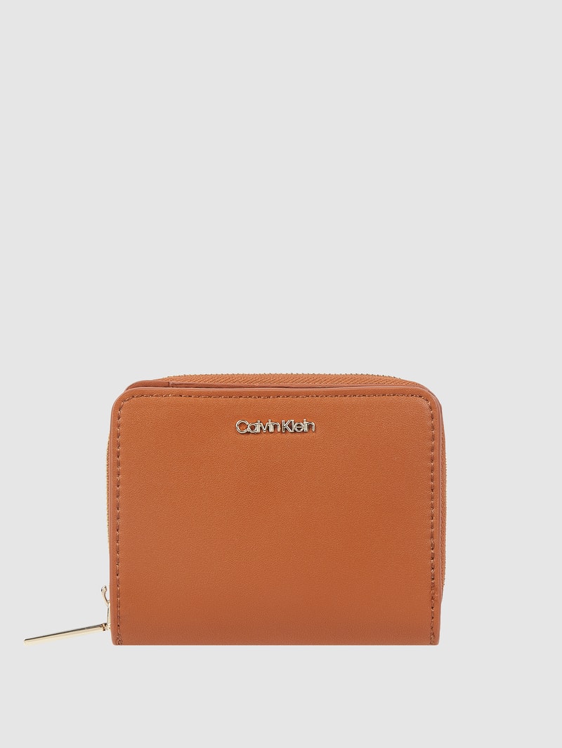 Portemonnaie in Leder-Optik - RFID-blocking in cognac
