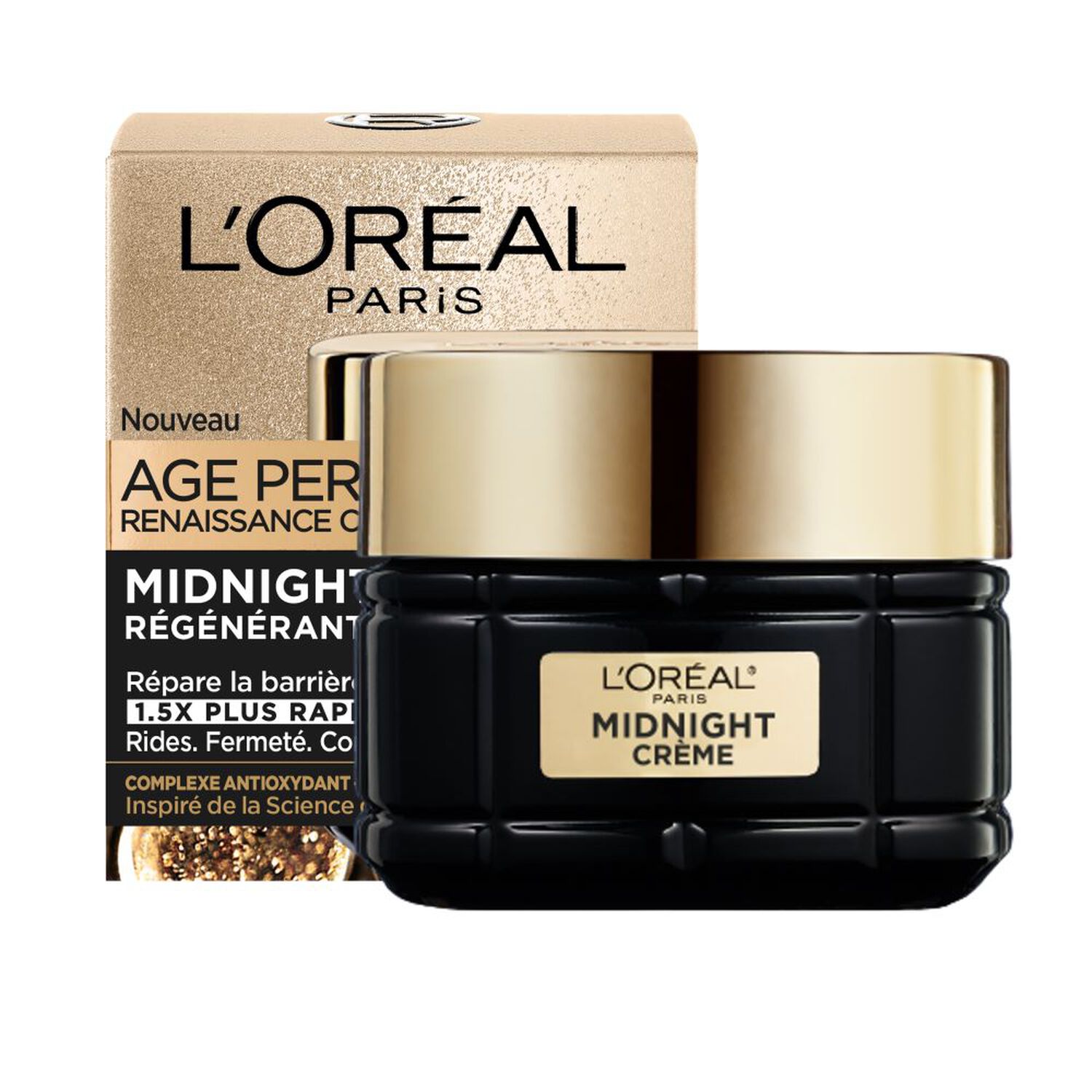 L'Oréal Paris Age Perfect Renaissance Cellulaire Crème de Nuit Anti-Âge, Anti-rides, Fermeté, Confort