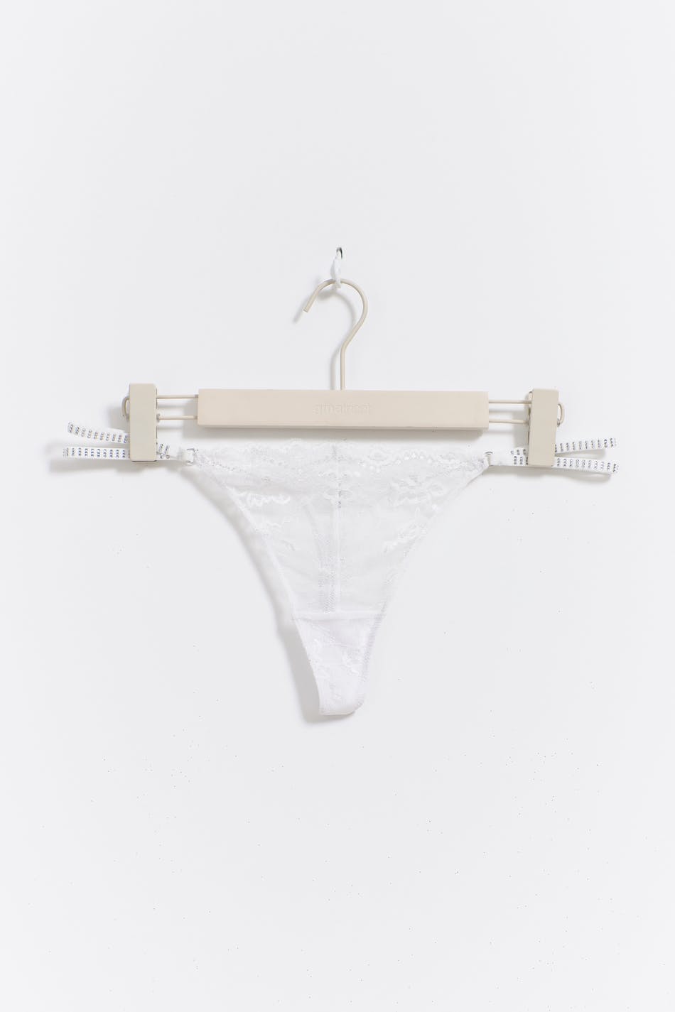 Rhinestone lace thong