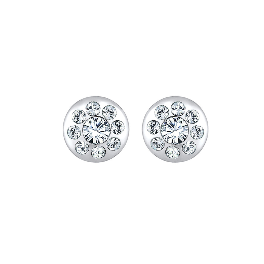 Elli Elli Boucles d'Oreilles Kreis Elegant Kristalle Funkelnd Silber Boucles d'oreilles