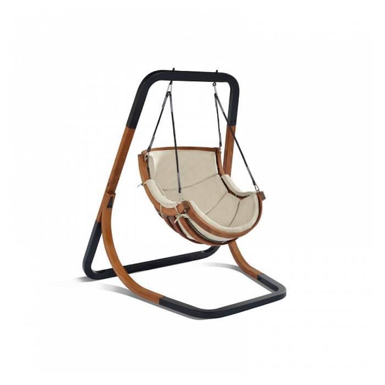 AXI Capri Chaise suspendue sur pied en bois | Fauteuil / Siège suspendu suspendu avec support pour le jardin beige