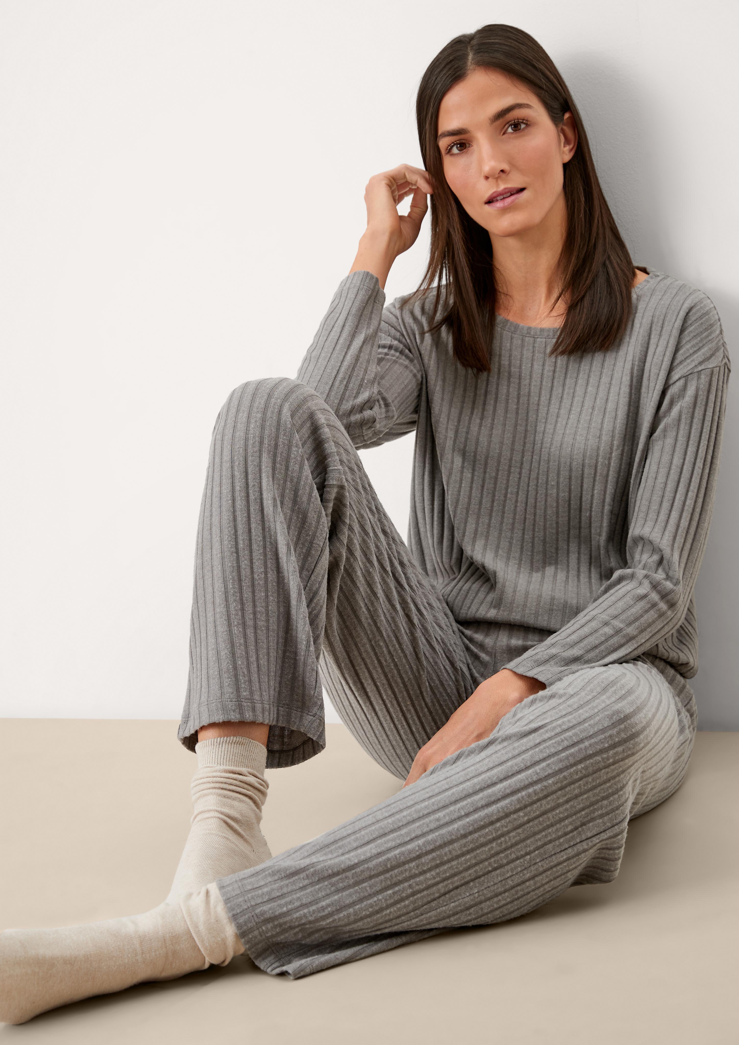 Loungehose mit Rippstruktur  6006275-9100