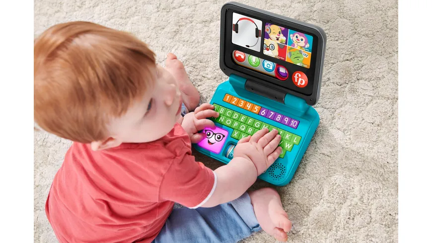 Fisher-Price Lernspaß Laptop, Lernspielzeug (Licht & Musik), ab 6 M.