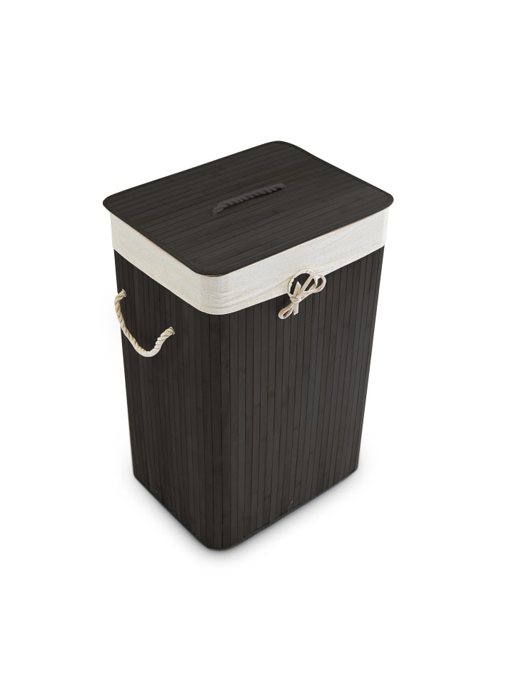 relaxdays Wäschekorb in Schwarz - (B)43,5 x (H)65,5 x (T)33,5 cm günstig kaufen onesize