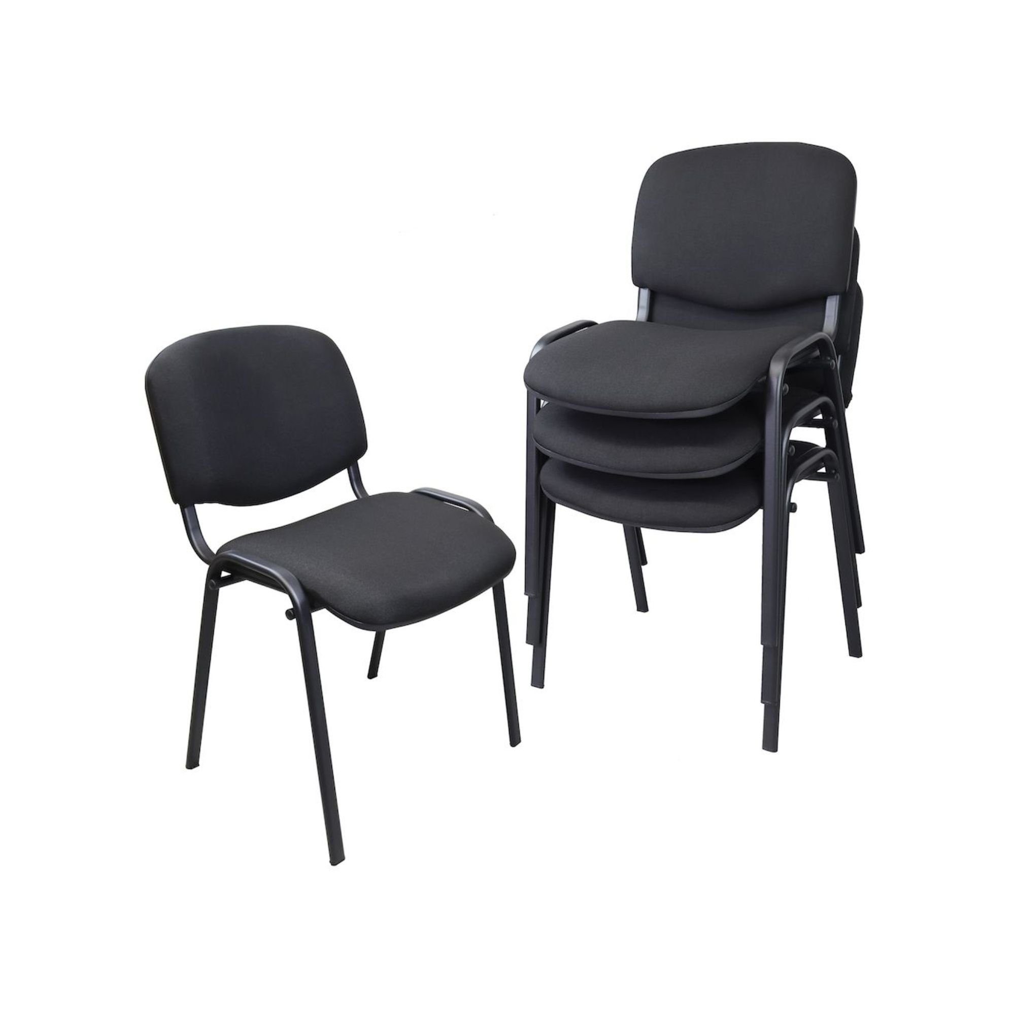 PROREGAL® Stapelstuhl SparSet Stapelstuhl Blackbird, HxBxT 82x52x55cm, Armlehne, Schwarz
